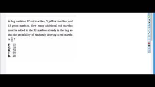 ACT Sample Question  Probability [upl. by Monro]