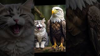 Little cat laughing with a eagle 🦅meow catlaughing catlovers ytshortsvideo catshorts cat [upl. by Cassandra947]