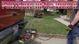 Portable Hitch Mounted WINCH Build w Swivel and synthetic cable [upl. by Eslehc146]