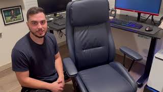 BOWTHY Executive Chair Modern Navy Blue Office Chair Review [upl. by Daffy391]