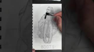 Inktober Day 3 BOOTS shorts inktober inktober2024 boots inkart art [upl. by Bettina295]