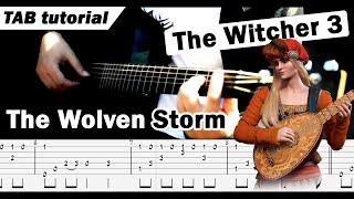 The Wolven Storm Priscillas Song — THE WITCHER 3 THEME — Fingerstyle Guitar Lesson 【TAB Tutorial】 [upl. by Osei813]