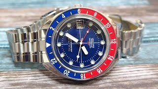 Bulova 96B405 Oceanographer Devil Diver GMT Blue [upl. by Mortensen]