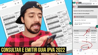 CONSULTAR IPVA 2022 E EMITIR GUIA DE PAGAMENTO  VALOR A PAGAR COTA ÚNICA  PARCELAS  DETRAN MG [upl. by Idnac]