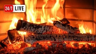 🔥 FIREPLACE 4K LIVE 247 Relaxing Fireplace with Burning Logs and Crackling Fire Sounds [upl. by Atnoek]