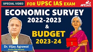 INDIAN BUDGET amp ECONOMIC SURVEY 202324  UPSC CIVIL SERVICES IAS EXAM  Dr Vijay Agrawal  AFEIAS [upl. by Aihsemot]