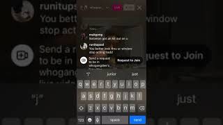 Whogangdee Get trolled on instagram live [upl. by Eisdnil]