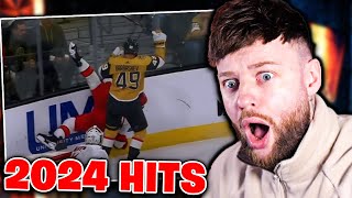 SOCCER FAN REACTS TO CRAZY NHL HITS FROM 2024 SEASON [upl. by Walworth]