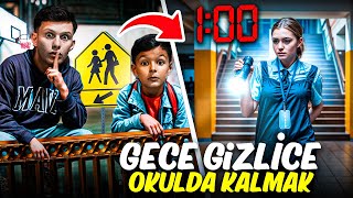 OKULDA GİZLİ BİR GECE GEÇİRMEK  yakalandık [upl. by Olnek]