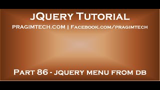 jQuery dynamic menu from database in asp net [upl. by Eseilanna]