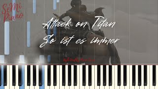 FULL Attack on Titan  So ist es immer Piano Tutorial Synthesia 進撃の巨人 OST [upl. by Ainivad]