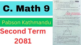 Class 9  Compulsory Math  Pabson Mid Term 2081  rsvirtualclass6430 [upl. by Naahs]