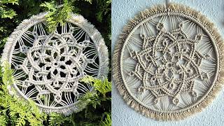 Round Macrame Mandala Flower Dream Catcher Wall Hanging [upl. by Sukram]