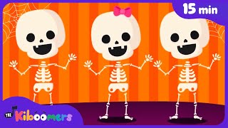 Skeleton Dance amp More Halloween Songs  15 min Comp  The Kiboomers Kids Songs amp Nursery Rhymes [upl. by Kerianne]