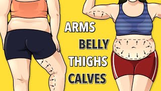 Burn Body Fat and Achieve a Slim Body THIGHS  ARMS  CALVES  BELLY [upl. by Aivatan135]