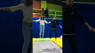 Larki ne b flip laga di 😱🥰 shorts viralvideo trampoline dance youtubeshorts stunt girl [upl. by Uri817]