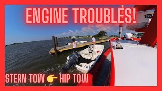 19 Carolina Skiff  Engine Failure  STERN TOWHIP TOW [upl. by Andrew]