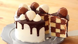 サンセバスチャン：生チョコケーキの作り方 Chocolate Chess Board Cake｜HidaMari Cooking [upl. by Allisan]