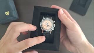 Nivada Grenchen Chronoking Mecaquartz Salmon 87043 WATCH UNBOXING [upl. by Bridges]