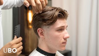 GREAT HAIRCUT How to Do a Low taper fade with Middle Part  Step by Step [upl. by Raab546]