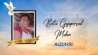 Live Streaming Uitvaart amp Crematie Betia Gajapersad  Mohan ॐ [upl. by Ashton576]