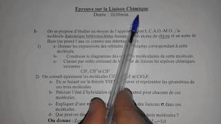 examen liaison chimique corrigé [upl. by Nauqed]