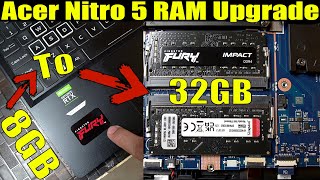 Acer nitro 5 ram upgrade 8gb to 32gb and test  Kingston FURY Impact 32GB 2x16GB 3200MHz DDR4 CL20 [upl. by Odnamla]