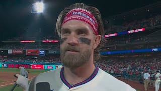 Bryce Harper Postgame Interview after Phillies Win Game 2 vs Mets [upl. by Janith]