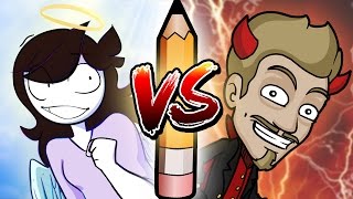 The ANGEL vs DEVIL Art Challenge Jaiden Animations Vs Jazza [upl. by Aiuqram238]