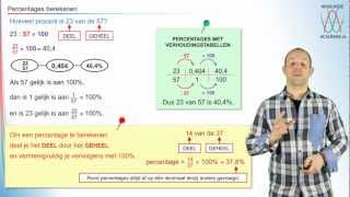 Procenten  percentages berekenen  WiskundeAcademie [upl. by Onibla481]