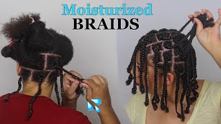 How to Braid Natural Hair Properly As A Protective Style  No Added Hair Needed [upl. by Lynda]