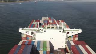 Cosco Shipping Virgo on the Western Scheldt near Vlissingen [upl. by Ava770]