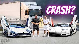 Fast 3 Mio Euro Crash mit LKW 🤯 Markus Rühl ballert den Lamborghini Sian auf der Autobahn❗️ [upl. by Westhead177]