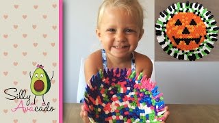 DIY Melted Perler Beads Bowl  Make an Easy JackOLantern Halloween Candy Bowl w Biggie Beads [upl. by Cataldo]