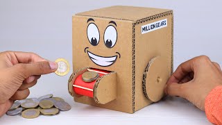 How To Make Coin Bank From Cardboard  Amazing Cardboard Project [upl. by Ayik]