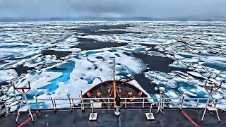 US Coast Guard Cutter Breaks Ice On The Beaufort Sea [upl. by Serica]