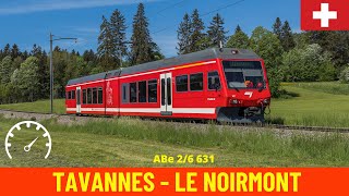 Cab Ride Tavannes  Le Noirmont Jura Railways Switzerland train drivers view in 4K [upl. by Turoff]