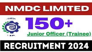 NMDC VACANCY 2024 WITHOUT GATE [upl. by Ydal]