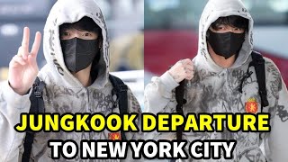 BTS Jungkook 정국 Departure To USA Jungkook is off to New York For Seven Performance on GMA 230712 [upl. by Ervin570]