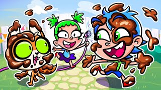 Stop playing with the mud my friends fun cartoon kids animation [upl. by Shurwood650]