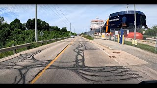 Soothing Ride Along Welland Canal With View of Locks  Relaxing Motorcycle Ride [upl. by Alyat369]