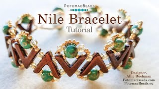 Nile Bracelet  DIY Jewelry Making Tutorial by PotomacBeads [upl. by Frierson]