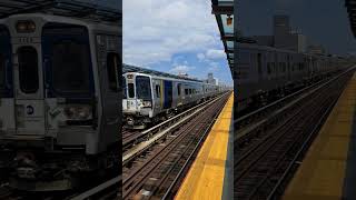 Atlantic Terminal Bound M9 LIRR train entering and leaving Nostrand Avenue [upl. by Nims]