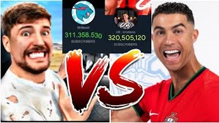 Mrbeast Vs URCRISTIANO Subscriber battle  shorts [upl. by Fahy]