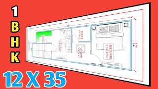 12 35 House Plan । 12 x 35 House Design । 420 sqft House Plan । PatidarEngineer [upl. by Elvah]