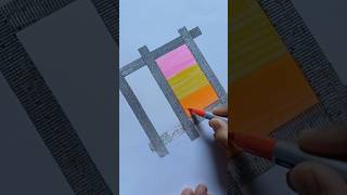 Beautiful painting ideas with brush pen art satisfying viralvideo shorts reels short [upl. by Slavic]