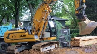 LIEBHERR BAGGER R906 AUF BAUSTELLE HEBT BAUGRUBE AUS DREAM MACHINES [upl. by Marnie]