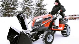 Husqvarna YTH tractor with twostage snow thrower [upl. by Crim]