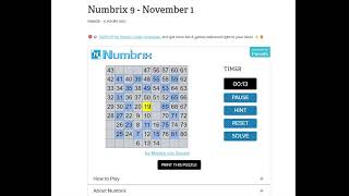 AI Solve Daily Numbrix 9 Puzzle 1112024 ASMR [upl. by Othilie411]