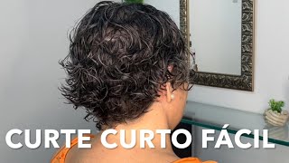 CORTE CURTO FÁCIL para cabelo ondulado que não gosta de escovar [upl. by Ahsinna]